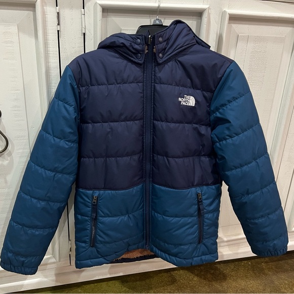VGUC Northface boys size 14/16 Reversible Mount Chimbo Full Zip Hooded Jacket - Picture 7 of 7
